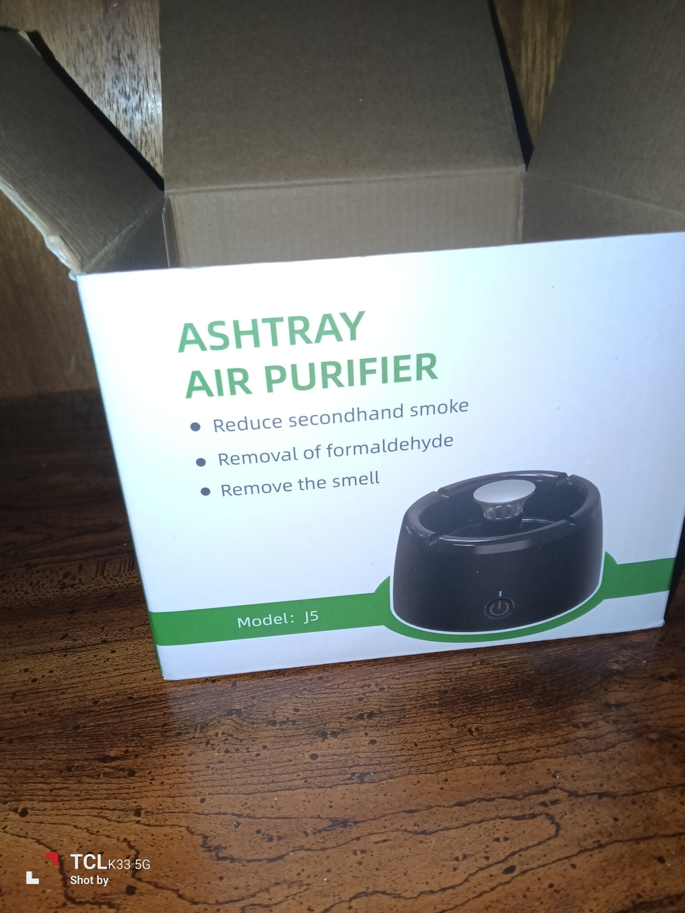 Ashtray Air Purifier J5 - Portable Black Smoke Eliminator
